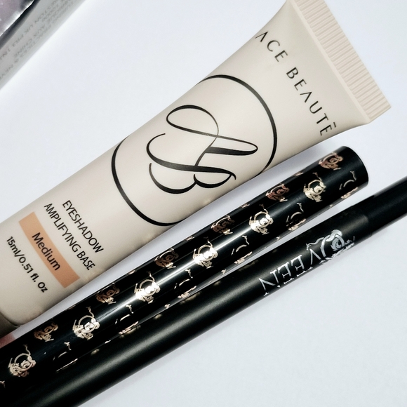 2pc Set QVEEN Dragon Duo Eyeliner & Ace Beaute Eyeshadow Base Medium - Picture 2 of 3